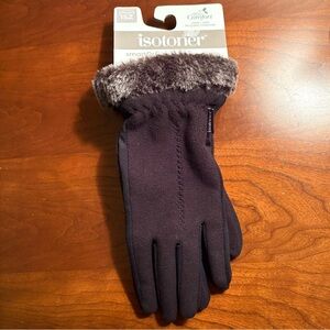 Isotoner SmartDri Smart Touch Black Gloves NWT One Size